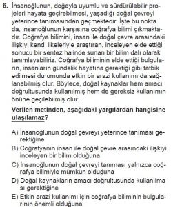 9. Sınıf Coğrafya Test 1 Soru-6