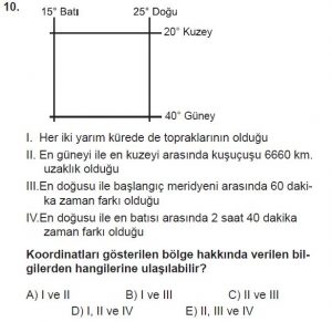 9. Sınıf Coğrafya Test 3 Soru-10