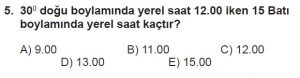 9. Sınıf Coğrafya Test 3 Soru-5