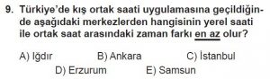 9. Sınıf Coğrafya Test 3 Soru-9