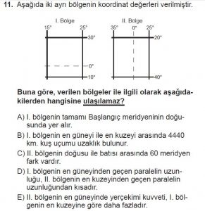 9. Sınıf Coğrafya Test 5 Soru-11