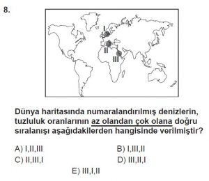 9. Sınıf Coğrafya Test 5 Soru-8