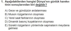 9. Sınıf Coğrafya Test 6 Soru-1