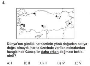 9. Sınıf Coğrafya Test 6 Soru-5
