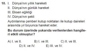 9. Sınıf Coğrafya Test 7 Soru-10