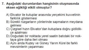 9. Sınıf Coğrafya Test 7 Soru-7