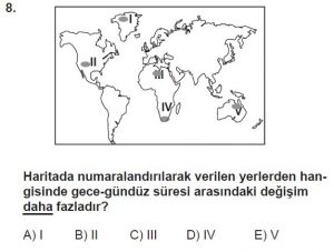 9. Sınıf Coğrafya Test 7 Soru-8