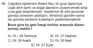 9. Sınıf Coğrafya Test 8 Soru-10