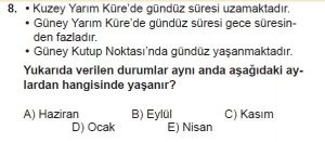 9. Sınıf Coğrafya Test 8 Soru-8