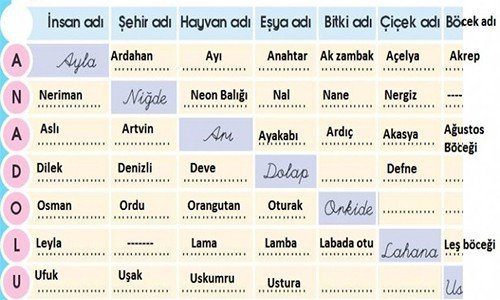 Anadolu 8. Etkinlik Cevabı