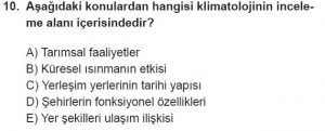 Mezun Coğrafya Test 1 Soru-10