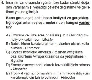 Mezun Coğrafya Test 1 Soru-4