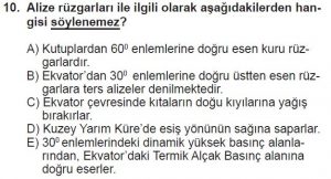 Mezun Coğrafya Test 10 Soru-10