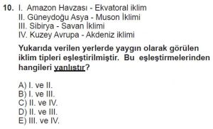 Mezun Coğrafya Test 12 Soru-10