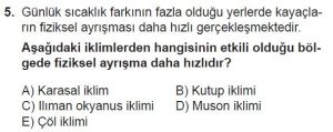 Mezun Coğrafya Test 12 Soru-5