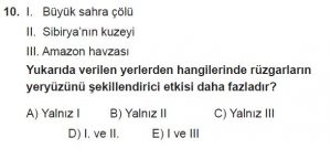 Mezun Coğrafya Test 15 Soru-10
