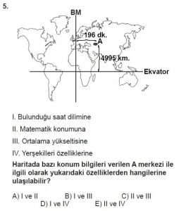 Mezun Coğrafya Test 2 Soru-5