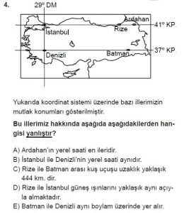 Mezun Coğrafya Test 5 Soru-4