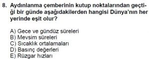 Mezun Coğrafya Test 6 Soru-8