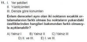 Mezun Coğrafya Test 9 Soru-11