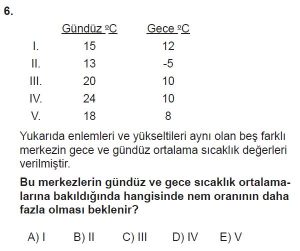Mezun Coğrafya Test 9 Soru-6