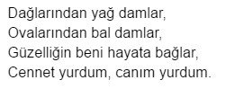 Yurt Türküsü 3. Etkinlik Cevabı