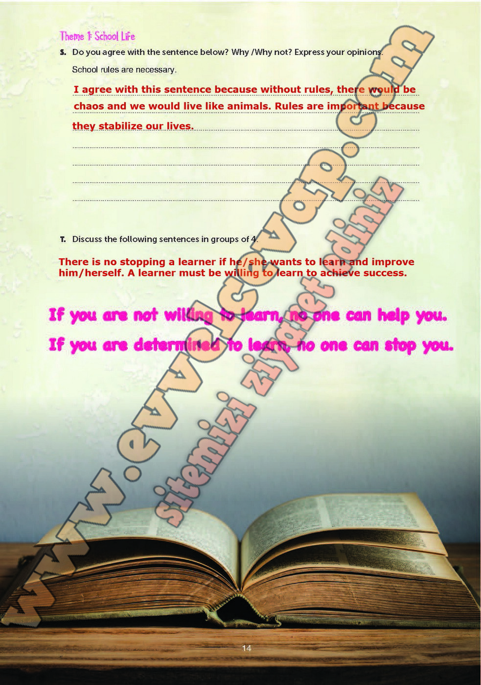 10 sinif gizem yayincilik ingilizce ogrenci calisma kitabi sayfa 14 cevabi