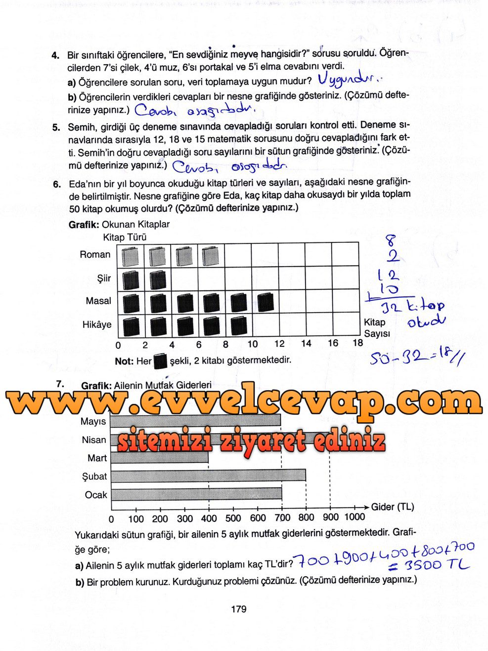 4. Sınıf Ata Yayıncılık Matematik Ders Kitabı Sayfa 179 Cevabı