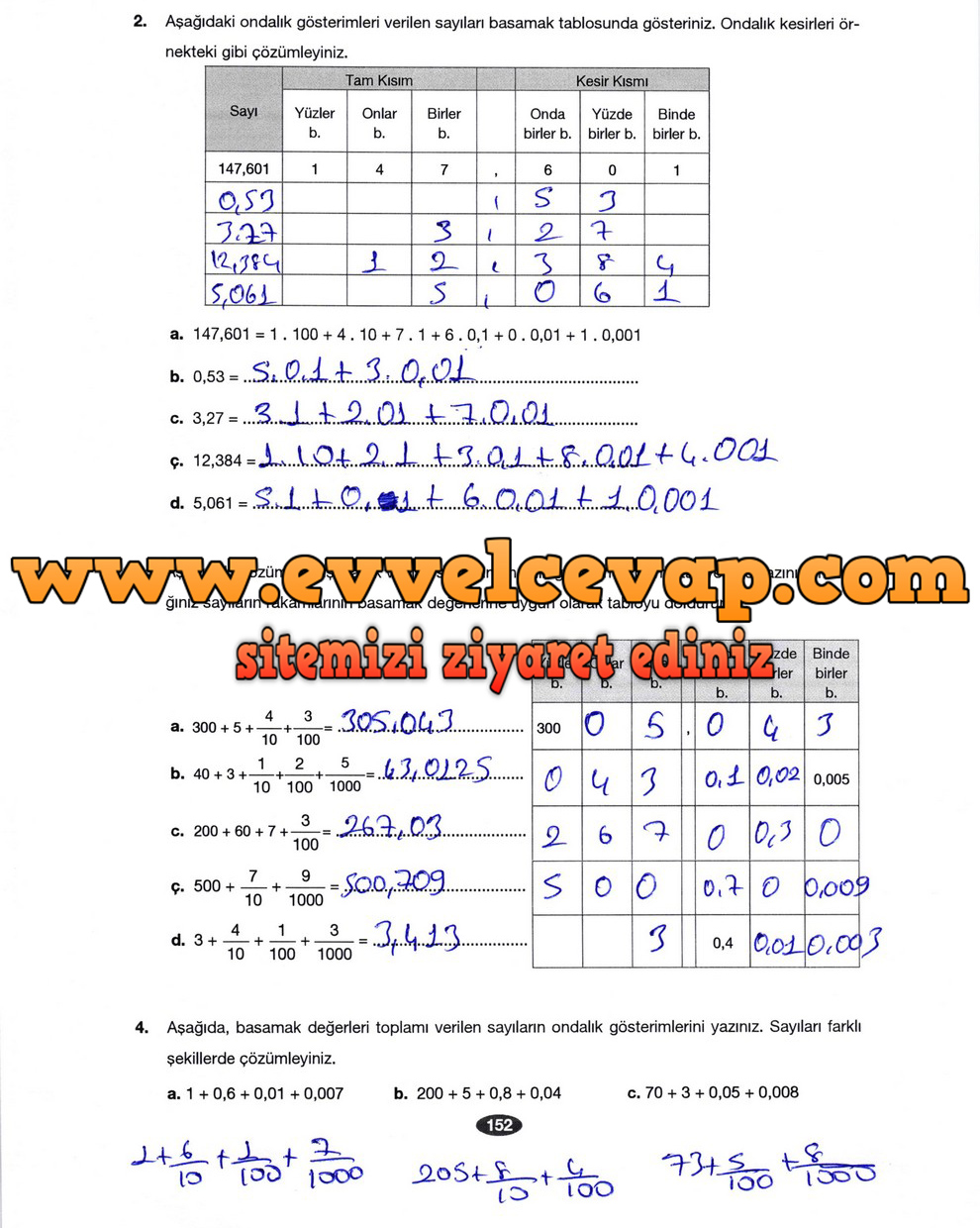 6. Sınıf Berkay Yayıncılık Matematik Ders Kitabı Sayfa 152 Cevabı