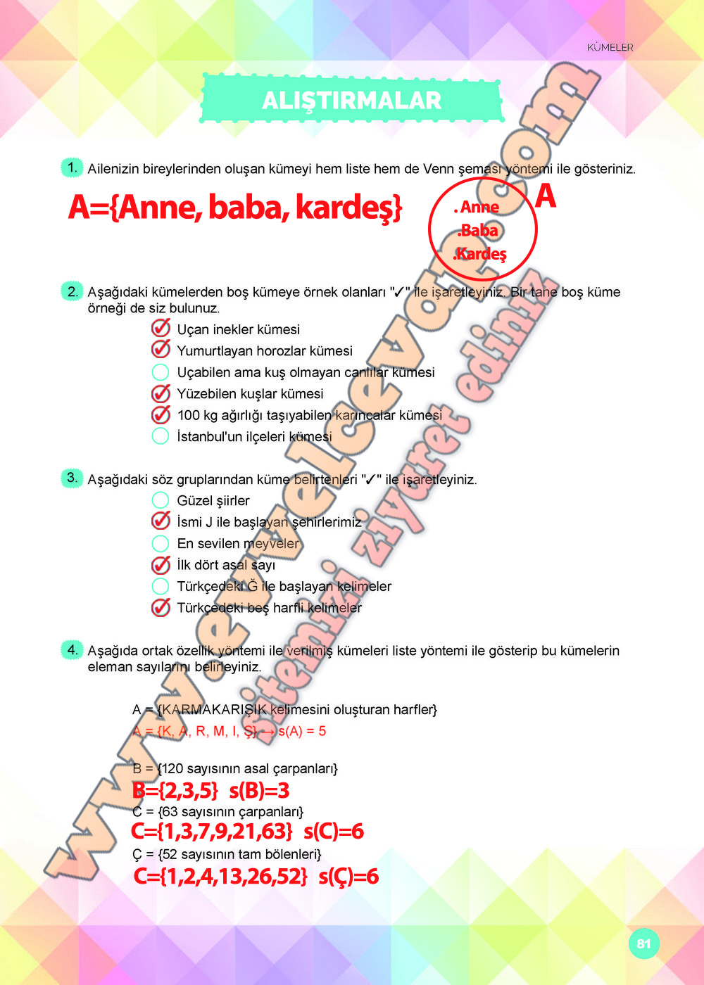 6. Sınıf Matematik Ders Kitabı Meb Yayınları Sayfa 81 Cevabı