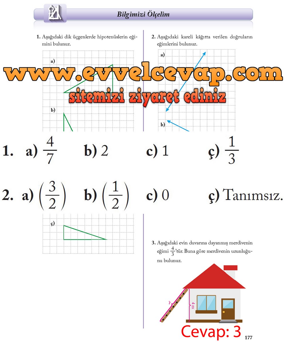 8. Sınıf Ekoyay Yayıncılık Matematik Ders Kitabı Sayfa 177 Cevabı