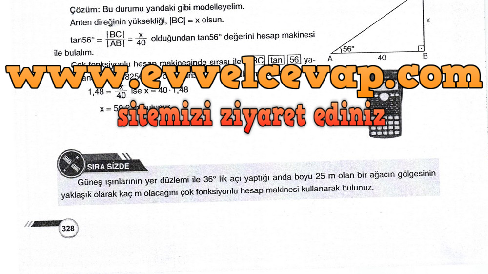 9. Sınıf &Ouml;dev Yayınları Matematik Ders Kitabı Sayfa 328 Cevabı