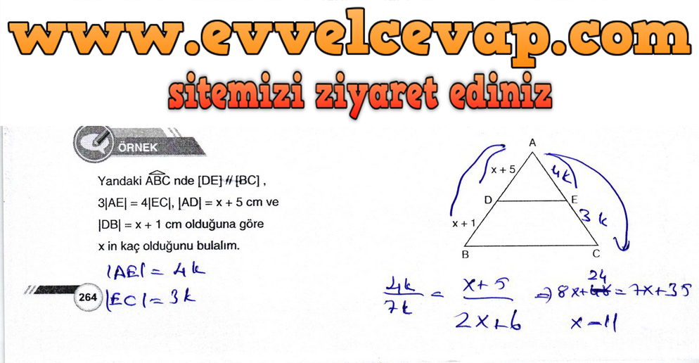 9. Sınıf Matematik Ders Kitabı Sayfa 264 Cevabı Ödev Yayınları