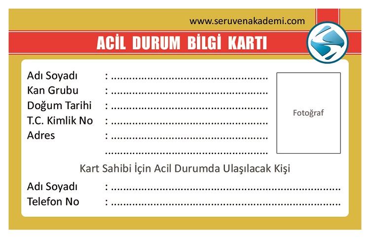 Acil durum kartı ödev