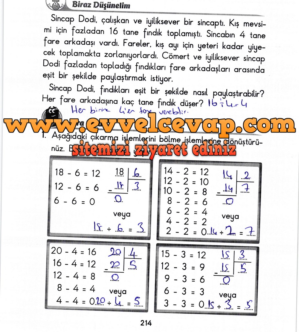 2. Sınıf Başak Yayınları Matematik Ders Kitabı Sayfa 214 Cevabı