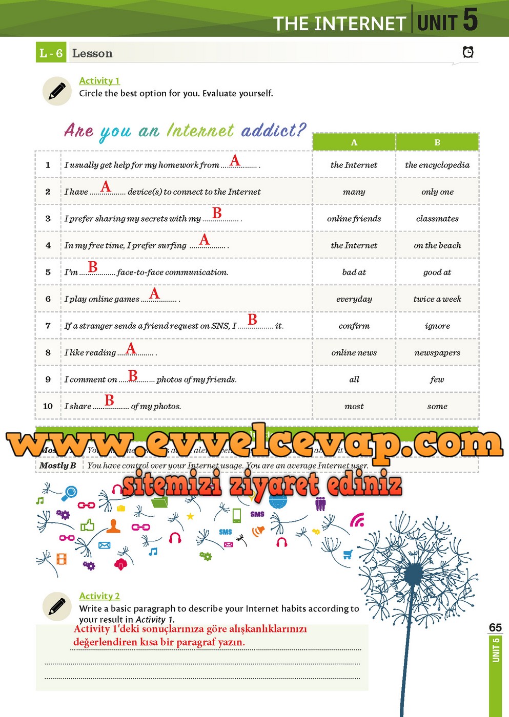 8 Sinif Meb Yayinlari Ingilizce Ders Kitabi Sayfa 65 Cevabi