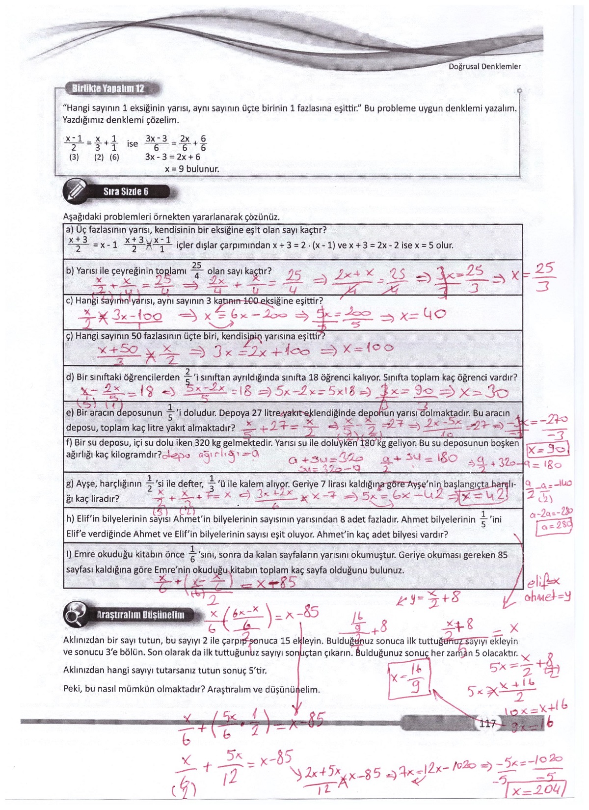 8. Sınıf Matematik Ders Kitabı Sayfa 117 Cevapları Meb Yayınları
