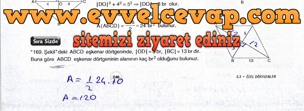10. Sınıf Aydın Yayıncılık Matematik Ders Kitabı Sayfa 246 Cevabı