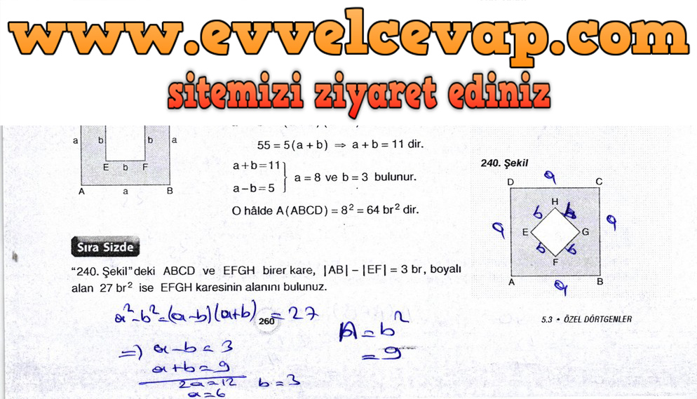 10. Sınıf Aydın Yayıncılık Matematik Ders Kitabı Sayfa 260 Cevabı