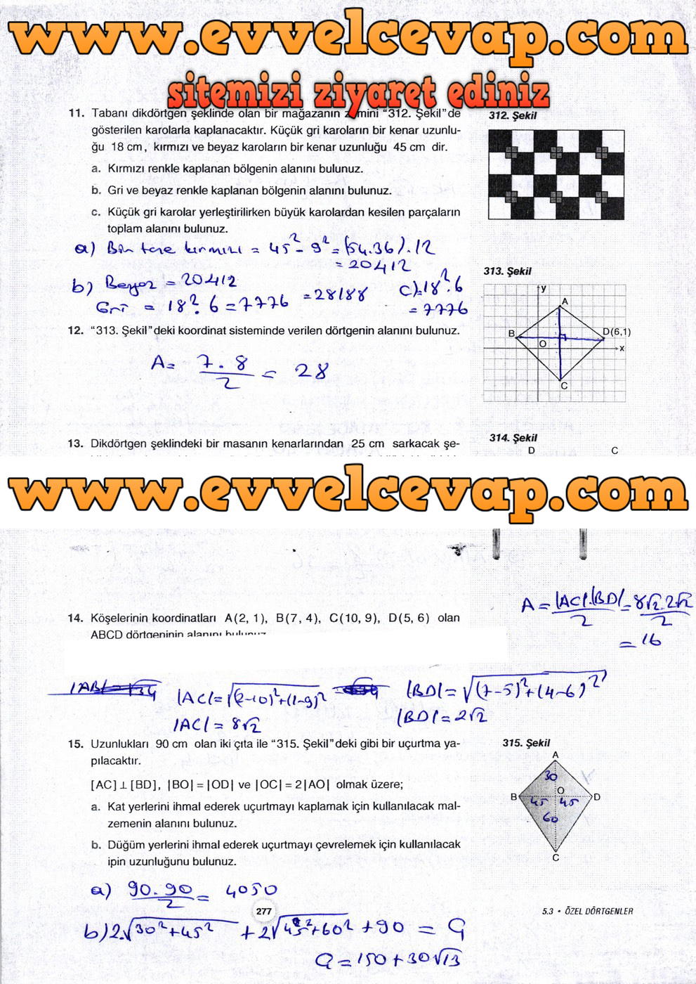 10. Sınıf Aydın Yayıncılık Matematik Ders Kitabı Sayfa 277 Cevabı
