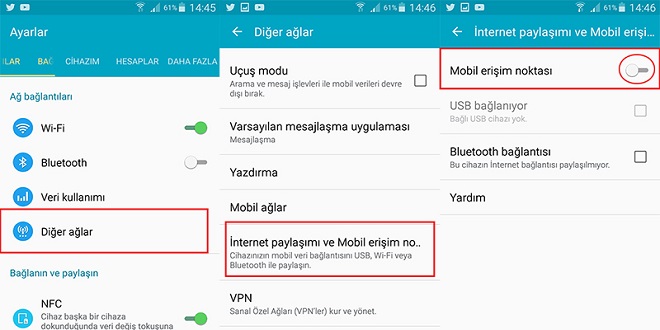 Android Mobil Erişim Noktası Nasıl Açılır