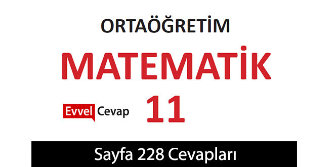 11. Sınıf Meb Yayınları Matematik Ders Kitabı Sayfa 228 Cevabı