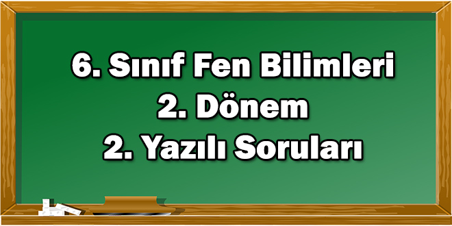 6. Sınıf Fen Bilimleri 2. Dönem 2. Yazılı Soruları