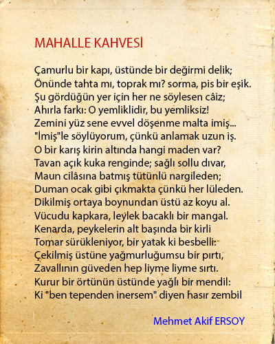 Mahalle Kahvesi Şiir İncelemesi