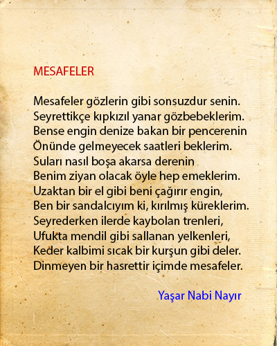 Mesafeler Şiir İncelemesi