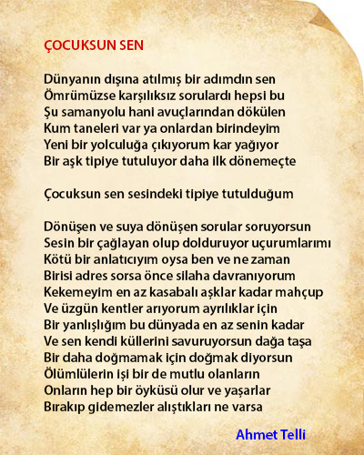 Ahmet Telli Çocuksun Sen Şiir İncelemesi