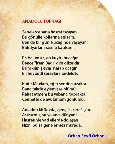 Anadolu Toprağı Şiir İncelemesi