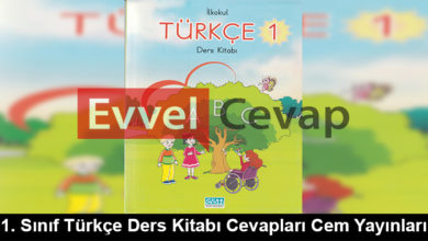 1. Sınıf Türkçe Ders Kitabı Cevapları Cem Yayınları