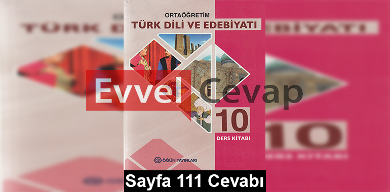 10. Sınıf Türk Dili ve Edebiyatı Öğün Yayınları Ders Kitabı Cevapları Sayfa 111 