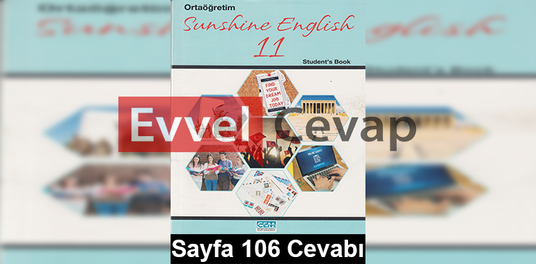 11. Sınıf İngilizce Cem Yayınları Ders Kitabı Cevapları Sayfa 106